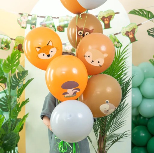 Latexové balóniky Forest Friends Forest Animals Mix 8 kusov Narodeniny