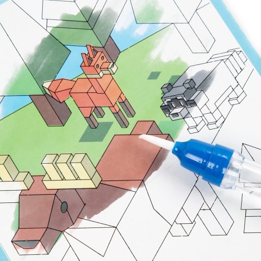 Opakovane použiteľná vodová omaľovánka pre deti s fixkou MINECRAFT KIDEA Game