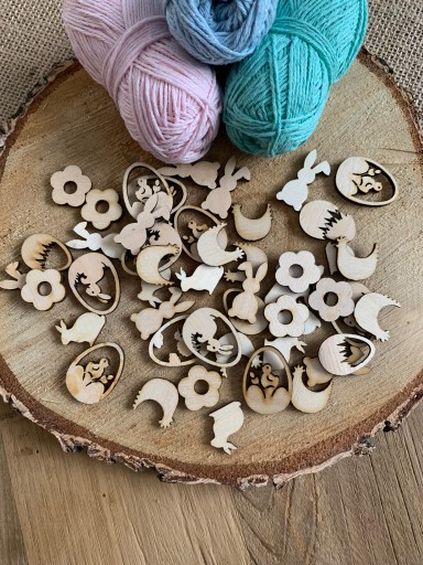 Mix veľkonočných scrapbookových dekorácií 50 ks.