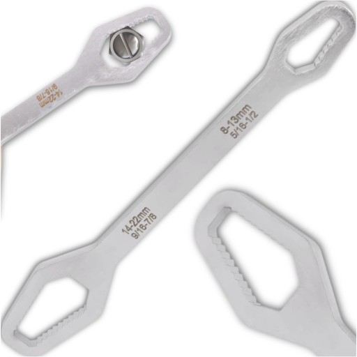 Univerzálny dvojhlavý vidlicový kľúč, palcový 8-22 mm torx