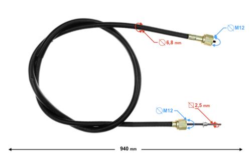 Kábel počítadla kilometrov GY6 4T 50 cm3 skúter Moretti
