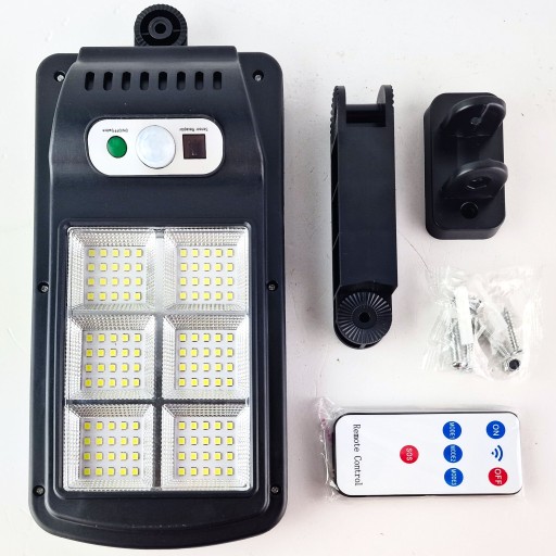 SOLÁRNA LAMPA SENZOR POHYBU DIAĽKOVÉ OVLÁDANIE IP65 120 LED 3 REŽIMY SVETLA VÝKONNÝ