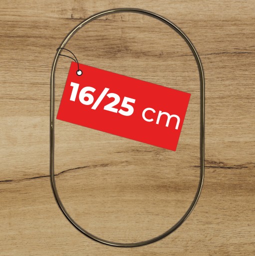 KOVOVÝ CIRCLE ELIPSE OVÁLNY prsteň lapač snov 25 cm ZLATÝ LESK základ