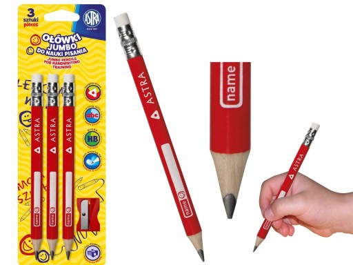 Tradičná trojuholníková ceruzka na učenie sa HB Jumbo Thick, 3 ks