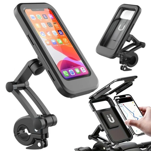 Držiak telefónu na bicykel pre váš telefón, vodotesný, uzamykateľný, otočný o 360 stupňov