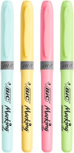ZVÝRAZŇOVAČ BIC GRIP 4 PASTELOVÉ FARBY