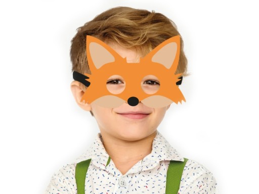 LÍŠKA MASKA, LÍŠKOVÝ KROJ, PLSTENÝ ORANŽOVÝ