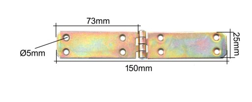 Stavebný záves 25 x 150mm, žltý pozink (10 ks)