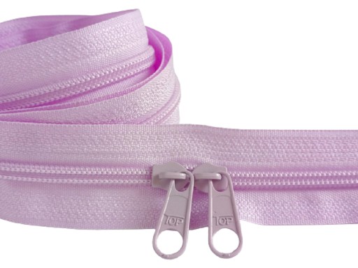 Špirálový zips 5 mm zips LILA WRZOS 5 metrov + 10 zipsov