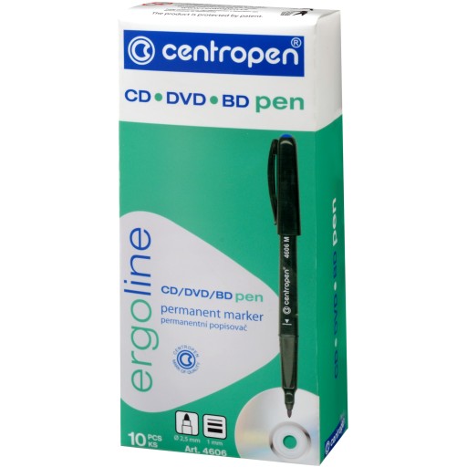 Fixka CENTROPEN na CD/DVD disky, čierna