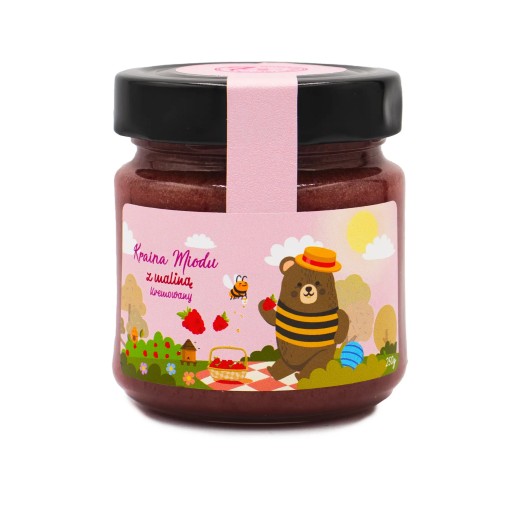 Kraina Miódu - smotanový med s malinami 250g
