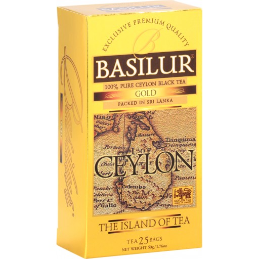 TRADIČNÝ čierny čaj Basilur Gold BEZ PRÍDAVNÝCH LÁTOK, express - 25 x 2 g