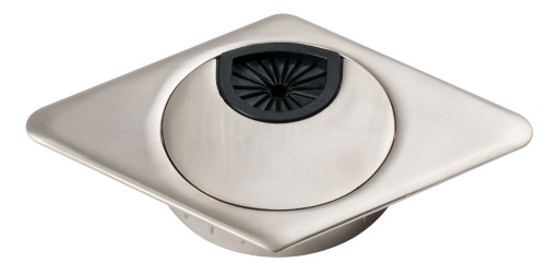 Káblová priechodka Rhombus, priemer 60 mm, saténový matný nikel - KD-60/K AMIX