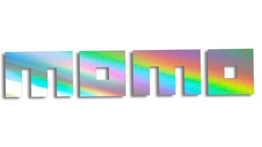 Holografická vysekávaná nálepka MOMO