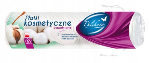 Kozmetické tampóny DELIKATO 100% bavlna 120 kusov