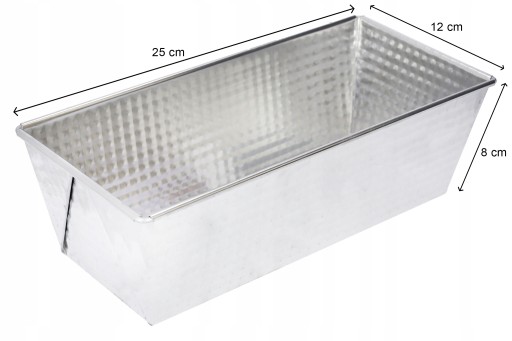 PLECH NA PEČIVO Forma na pečenie chleba, 25x12x8, univerzálna