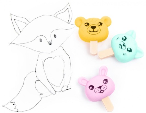 3x VONNÁ guma na rozmazanie BEAR CAT RABBIT KIDEA
