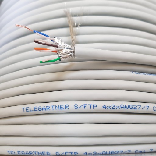 Telegartner - sivý krútený párový kábel, kat.7 SFTP Linka
