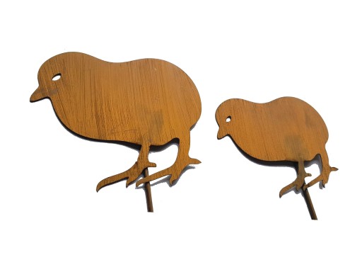 Chicks Veľkonočná dekorácia Záhradná dekorácia A-board Corten Effect 2 ks
