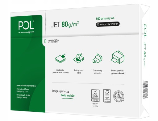 Ekologický kopírovací papier Poljet A4 80g/m2 500 listov