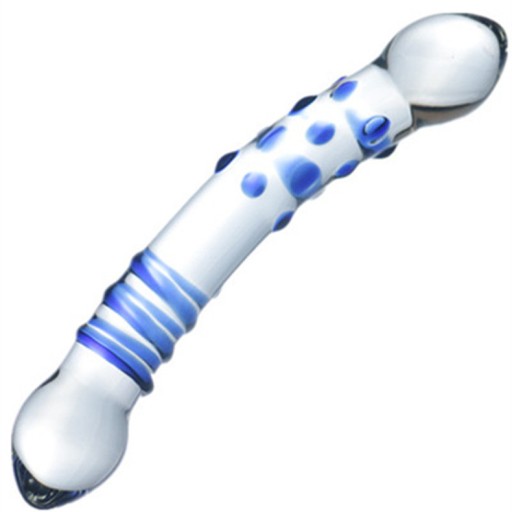 Obojstranné sklenené dildo MODRÉ análne a vaginálne OBOJSTRANNÉ DILDO