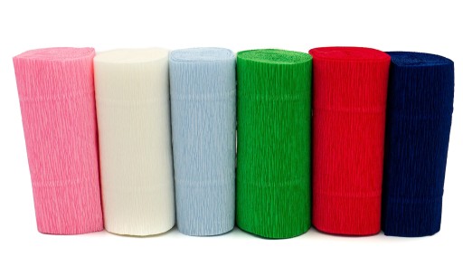 Dekoračný krepový papier, ryhovaný krepový papier, 6 ks