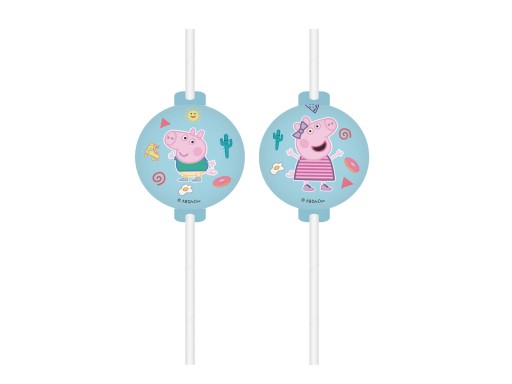 Narodeninové slamky Peppa Pig - 4 ks