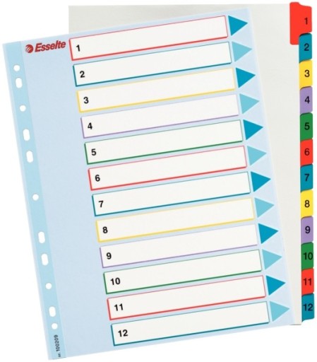 Deliace priečky na kartotéky A4/12 ESSELTE MYLAR MAXI