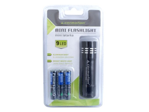 VRÁTANE HLINÍKOVÉHO HORÁKA 9xLED + VÝKONNÉ BATÉRIE