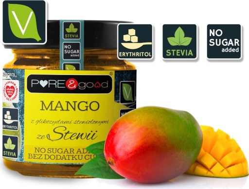 MANGO SO STÉVIOU BEZ PRIDANÉHO CUKRU 200 g - PURE&GOOD