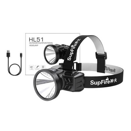 SUPERFIRE NABÍJAČNÁ ČELOVKA VÝKONNÁ HLAVOVÁ LAMPA USB LED LAMPA IP42