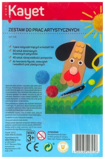 KAYET Umelecká súprava: nožnice + palice + pompony 958