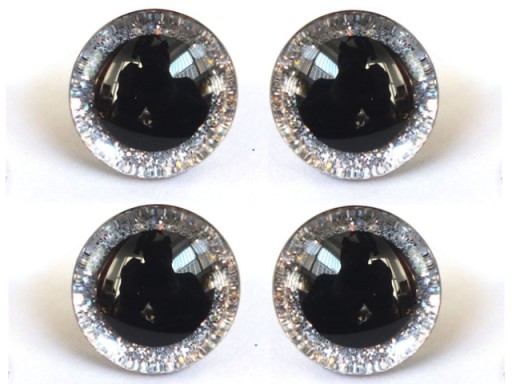 Trblietavé SILVER oči pre maskotov, 16 mm, 4 kusy