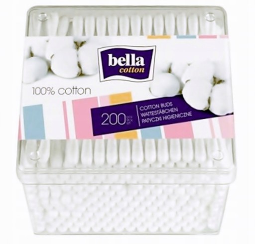 Krabička na vatové tyčinky Bella Cotton 200 ks