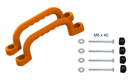 SLNKO - IHRISKO RÚČKY 240 mm - 2 ks SO SKRUTKAMI ORANŽOVÁ BK