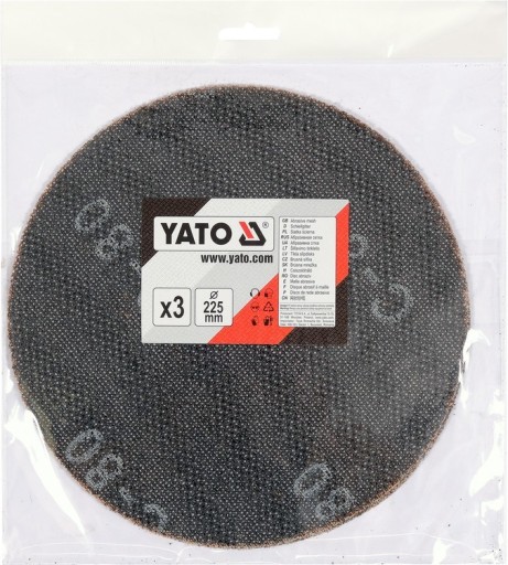 BRÚSNY SIEŤOVÝ KOTÚČ VELCRO 225mm P120 3ks Yato