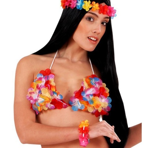 HAVAJSKÁ PODPRSENKA FAREBNÉ KVETY HAWAII PARTY