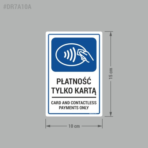 Platba len kartou - nálepka 10x15