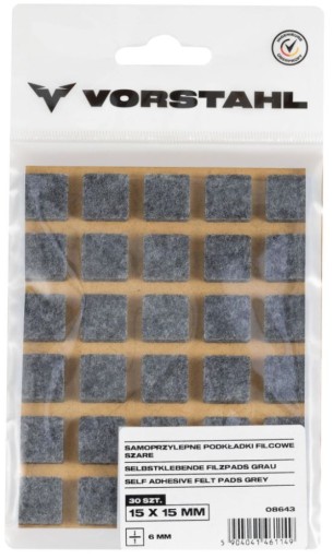 Samolepiace plstené podložky šedé 15x15mm balenie 30 ks - VORSTAHL