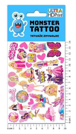 UMÝVAJÚCE DOČASNÉ TETOVANIE PRE DETI BARBIE DETI ORIGINÁLNE VZORY