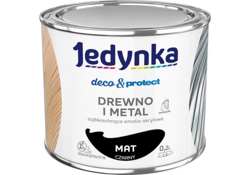 Jednoduchý akrylový deco&protect matná čierna 0,2l