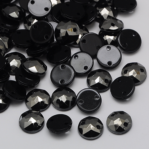 Kamienky na šitie akrylové okrúhle 8x3mm 30 ks