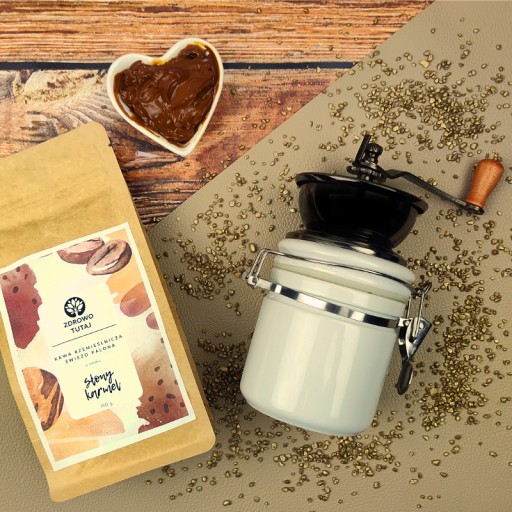 SALTED KARAMEL Zrnková káva Arabica s karamelovou príchuťou, čerstvo pražená, 150 g