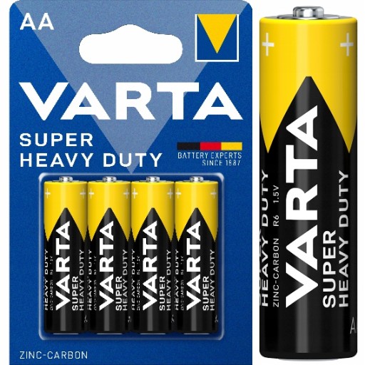 VARTA BATÉRIE AA R6 CARBON-ZINC HEAVY DUTY x4