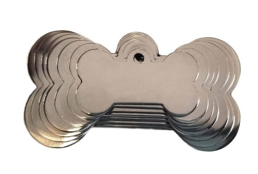 Kovový identifikačný štítok, štítok s adresou - BONE Ľubovoľné gravírovanie - XS - 30 mm