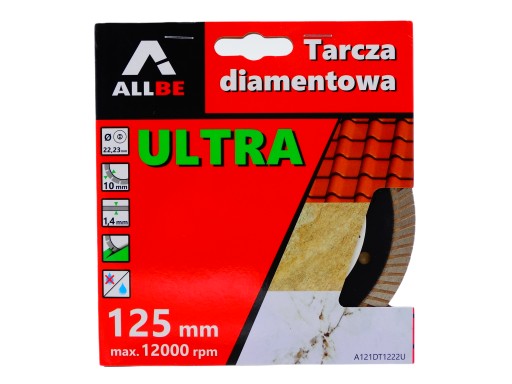 Diamantový kotúč na železobetón, keramiku, Allbe kocky tenké 125 mm