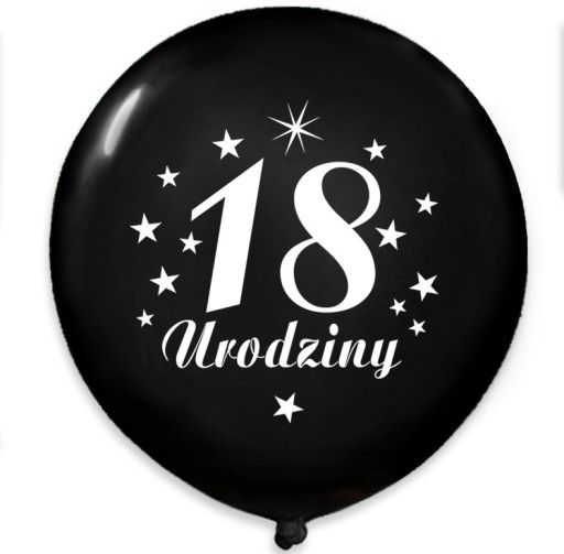 Balóny k 18. narodeninám, čierne, 18. narodeniny, 5 ks