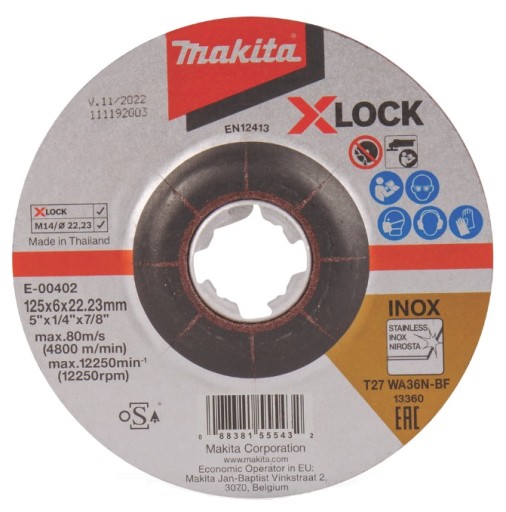 MAKITA E-00402 BRÚSNY KOTÚČ 125x6,0mm X-LOCK