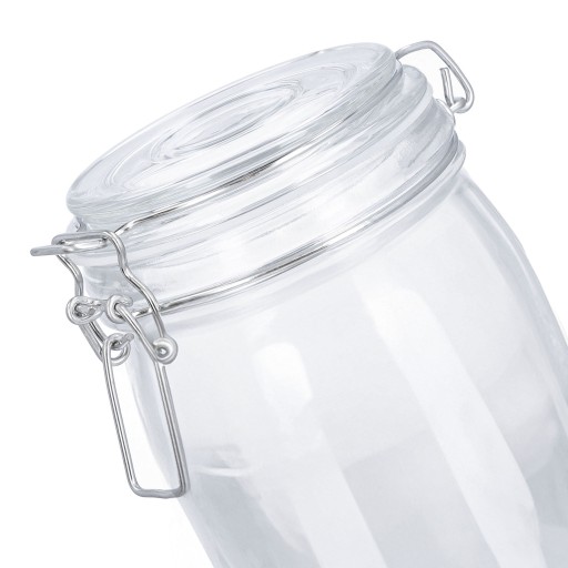 Sklenená nádoba JAR 1L s klipom, patentná priehradka na morenie konzerv