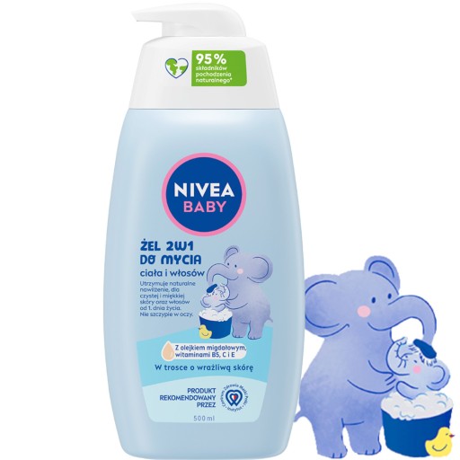 NIVEA BABY UMÝVACÍ GÉL NA TELO A VLASY 2V1 PRE DETI od 1 dňa